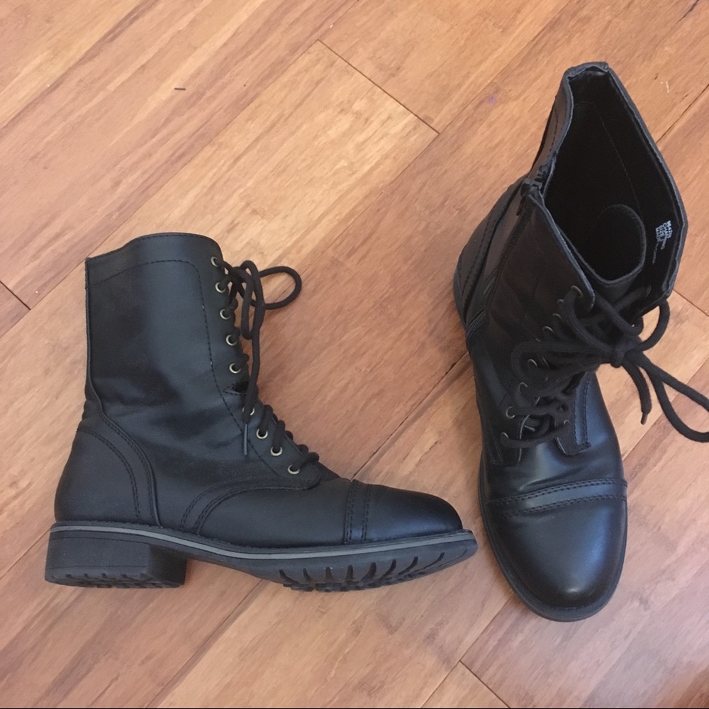 Black combat style boots