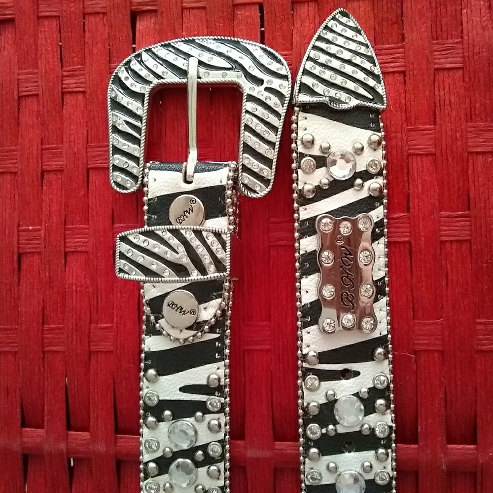 Childrens Zebra Bling Belt - XS