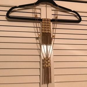 Gold medallion necklace & fringe bracelet Gold medallion necklace & fringe bracelet
