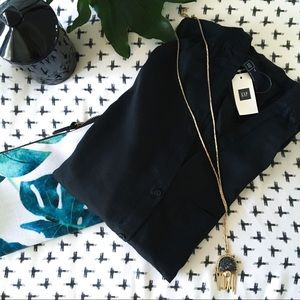 NEW black button-up blouse from Gap