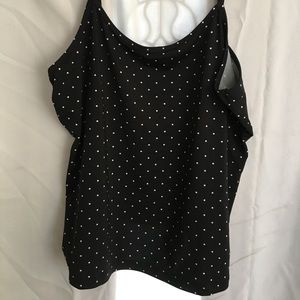 Lane Bryant navy blue w/ white polka dot camisole
