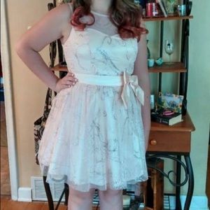 Beautiful pink and silver sparkle formal dress