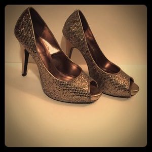 Silver peep toe heels Silver peep toe heels