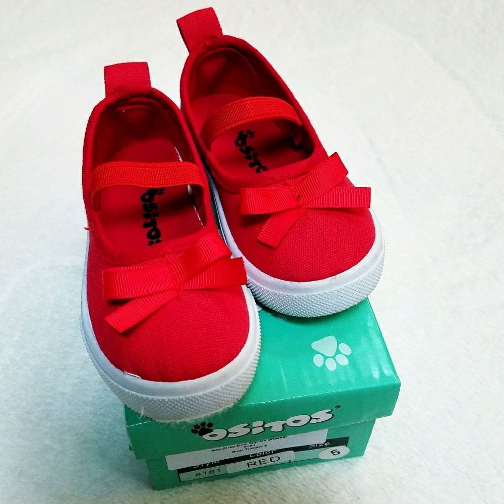 Adorable red slip-ons