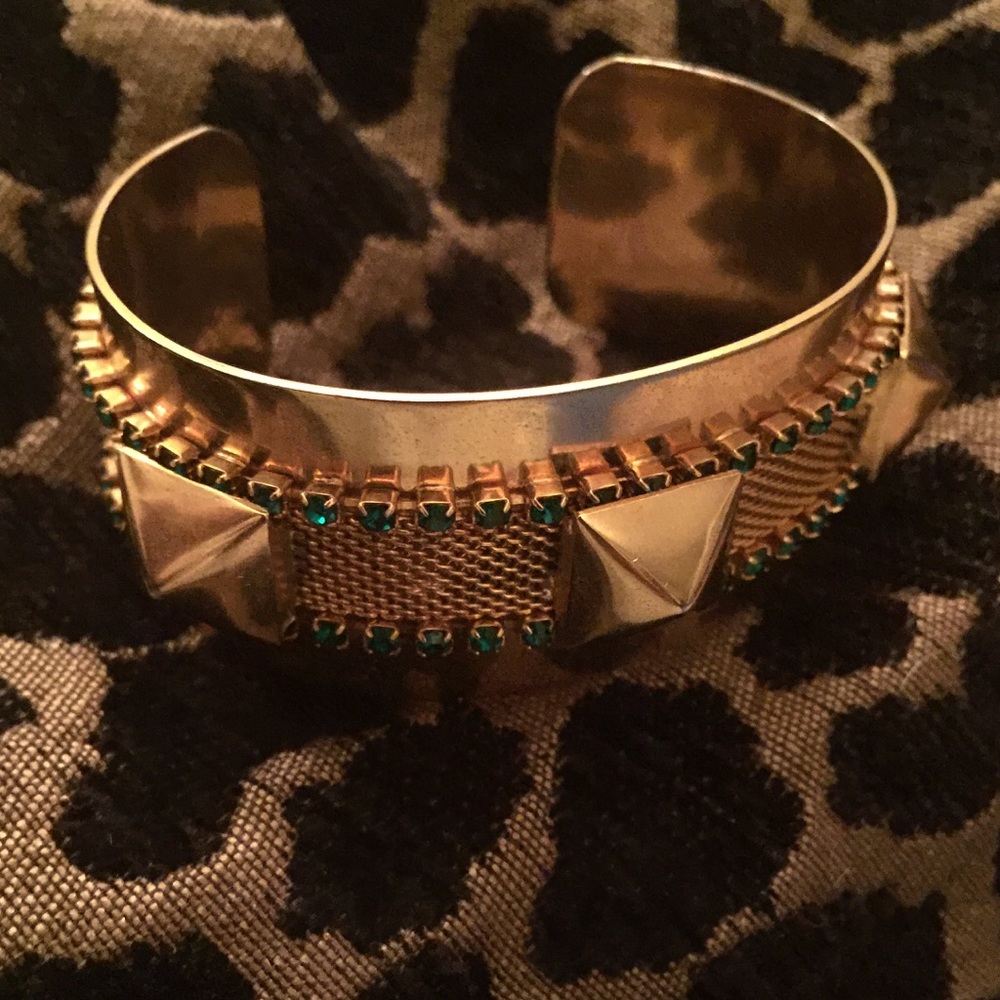 14k gold-plated brass cuff bracelet