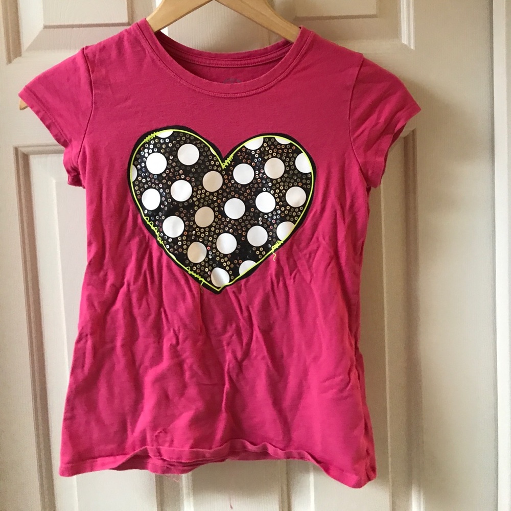 Pink tshirt with silver sequins