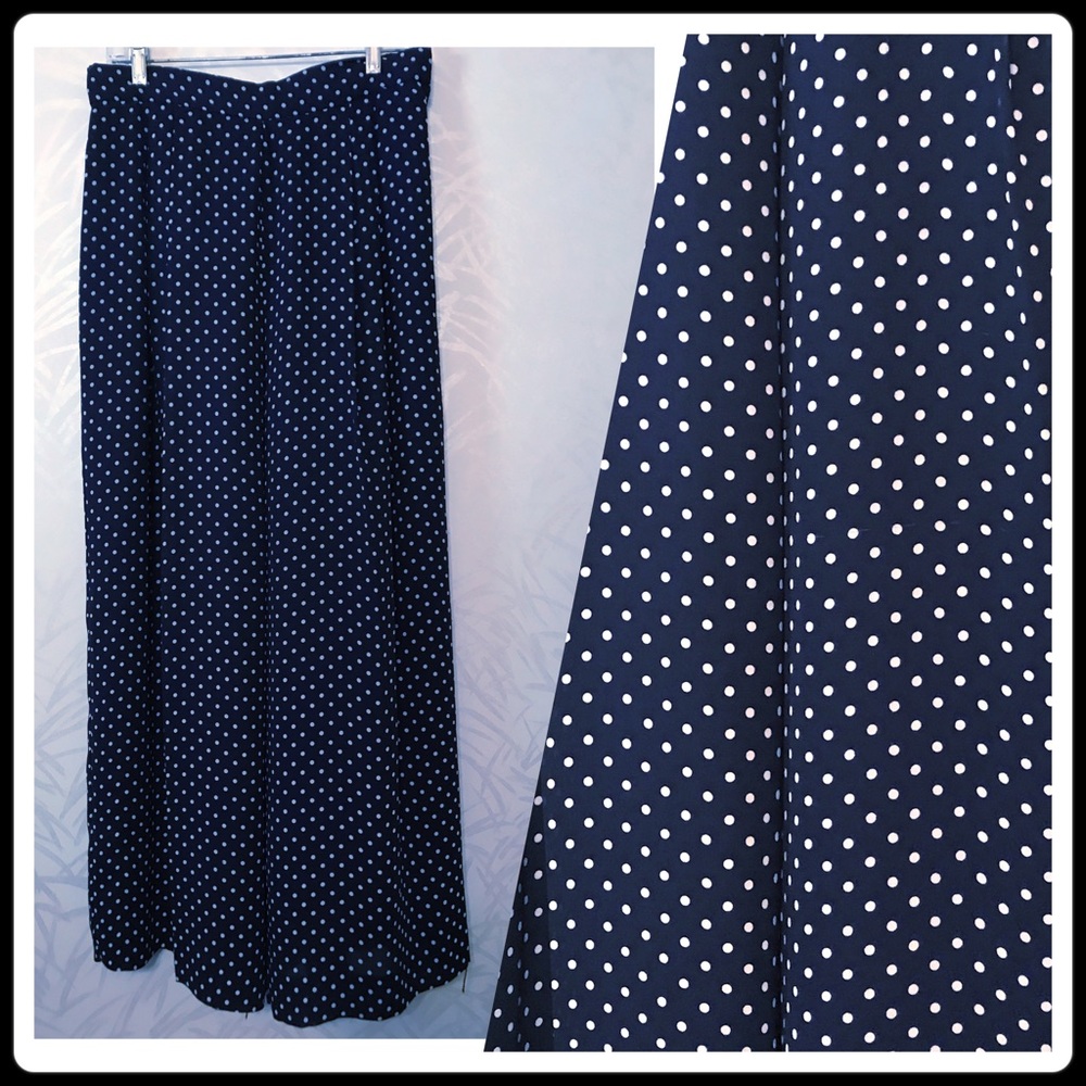 Navy & White Palazzo Pants Size 12