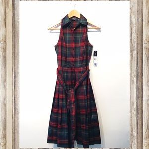 Tartan Plaid A-line Button Down Dress