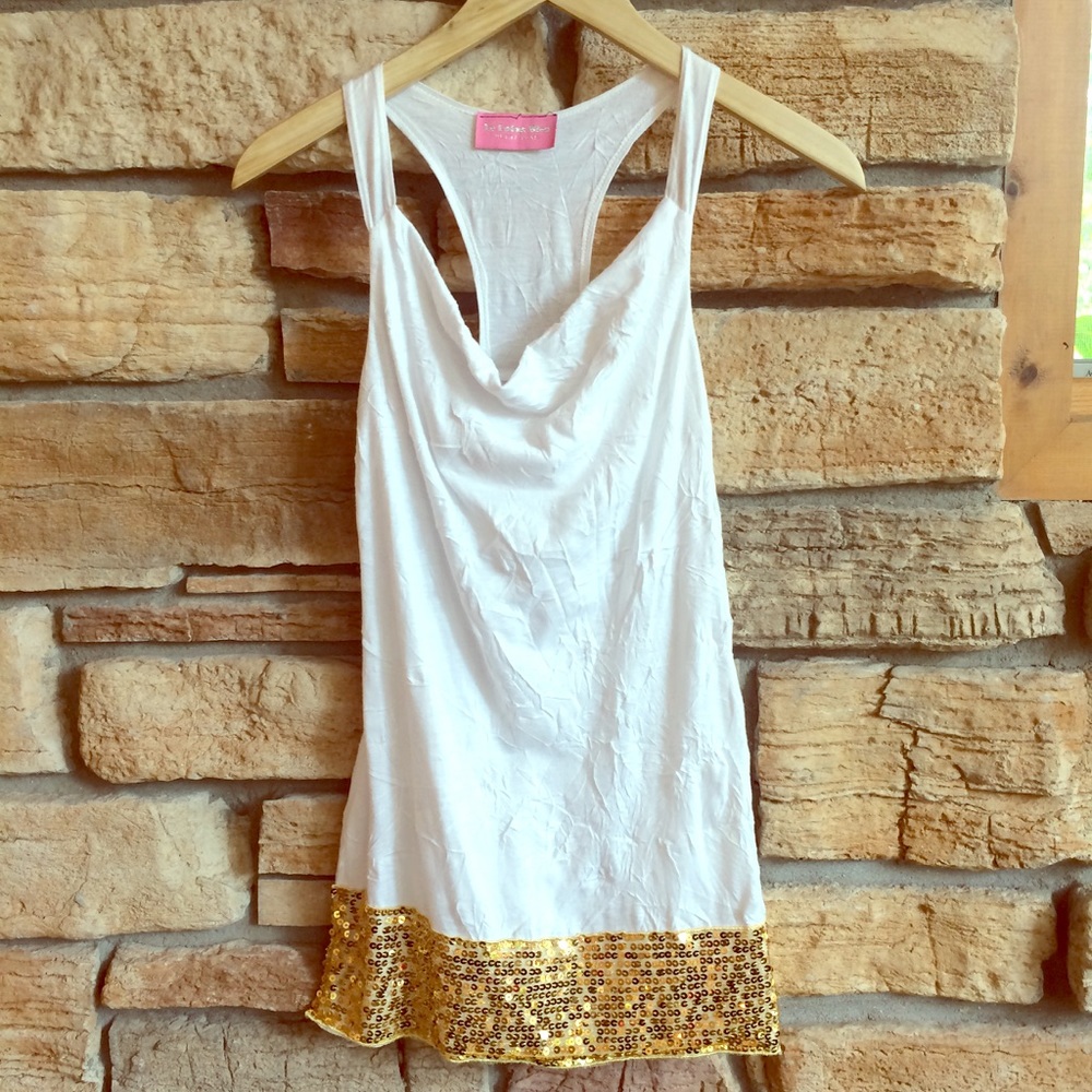 Sequin bottom Crinkle top
