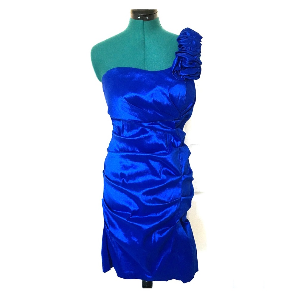 Fiesta Cobalt Blue One Shoulder Prom Dress