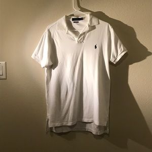 Men's white polo