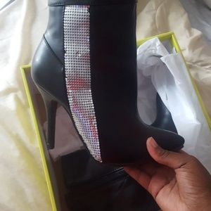 Black and silver heels