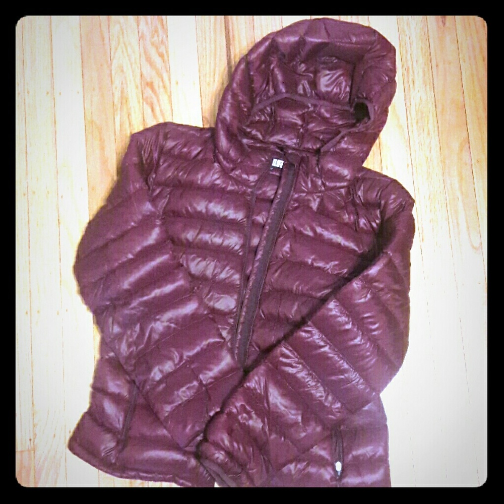 Plum colored down jacket