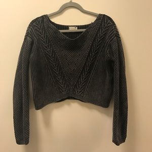 LA hearts cropped gray sweater