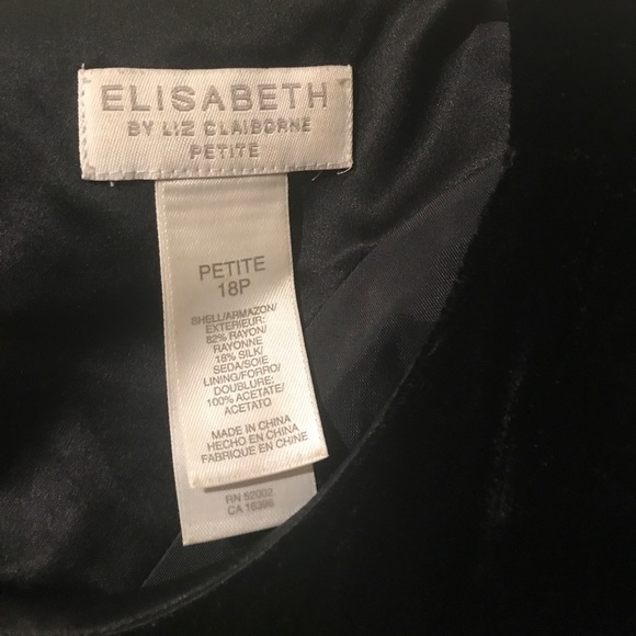 Liz Claiborne velvet top with satin trim - Picture 3 of 3