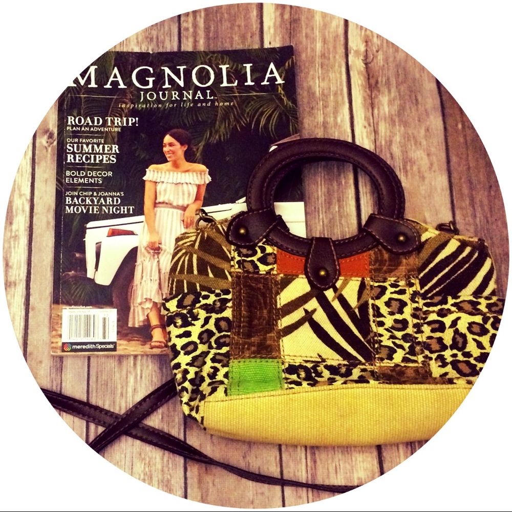 Fossil Canvas Animal Print Crossbody Bag