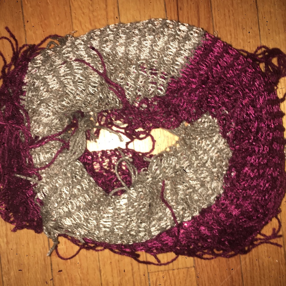Red and tan scarf!