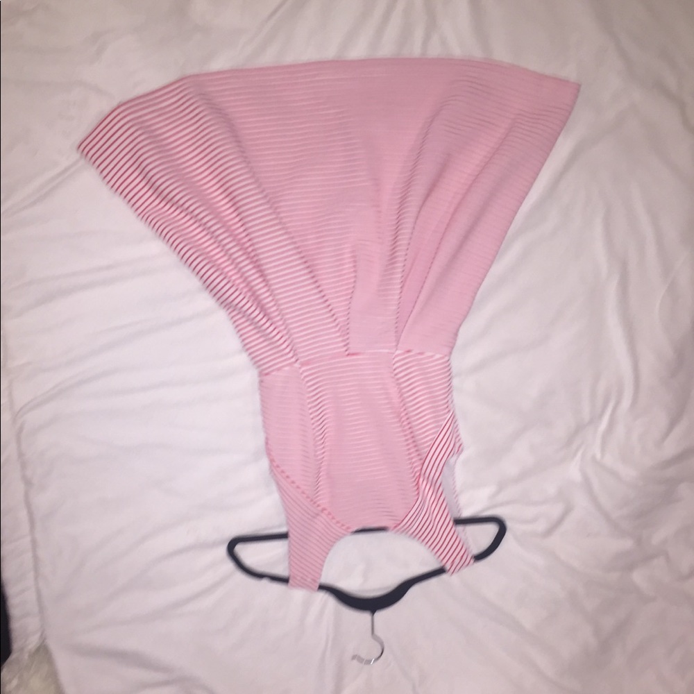 Red and white striped dress