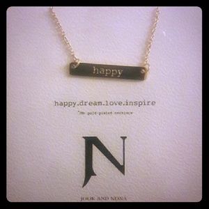 Jook and nona "happy" gold necklace