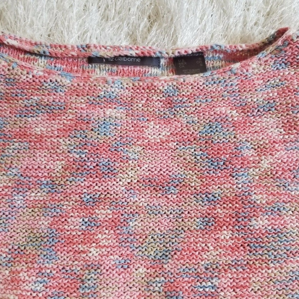 🚫SOLD🚫Liz Claiborne Crochet Sweater Rainbow S - Picture 3 of 4