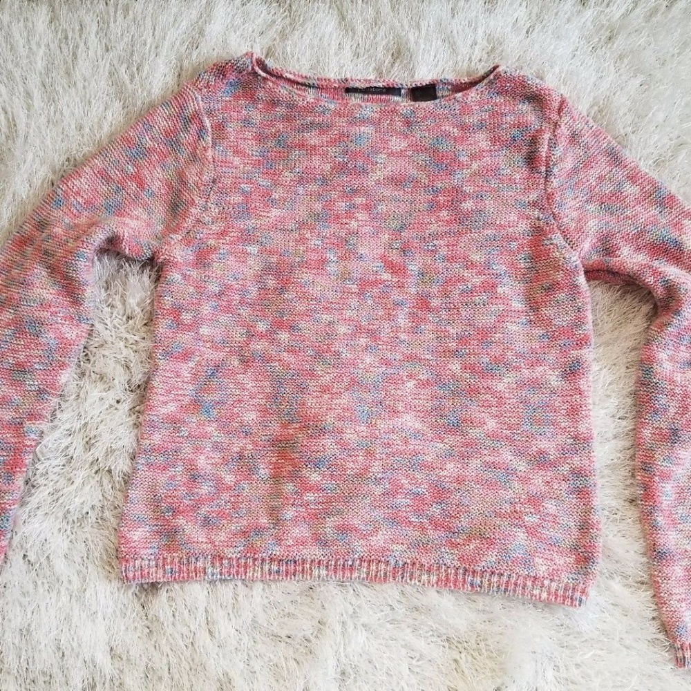 🚫SOLD🚫Liz Claiborne Crochet Sweater Rainbow S - Picture 2 of 4