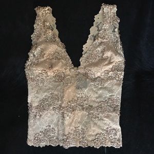 Lace top with stone/jewel details
