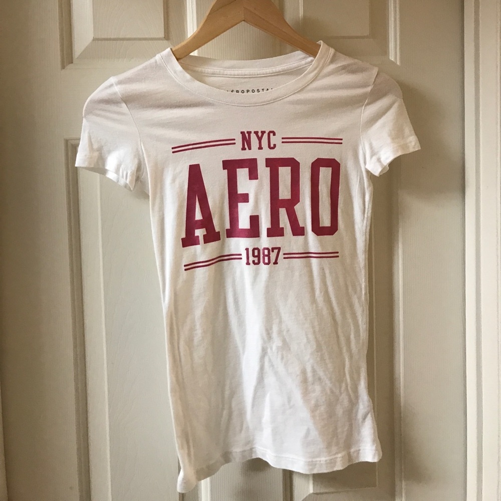 Aeropostale white shirt with pink