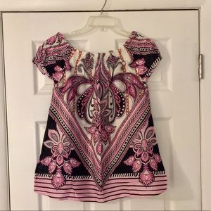 Express Off The Shoulder Paisley Top