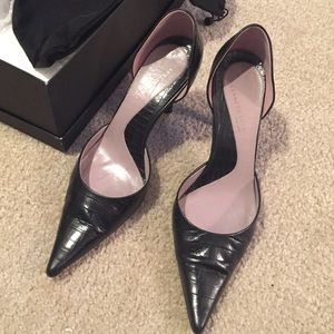 Kenneth Cole D'orsay croc pumps
