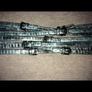 BCBG Turquoise snake skin multiple buckle belt
