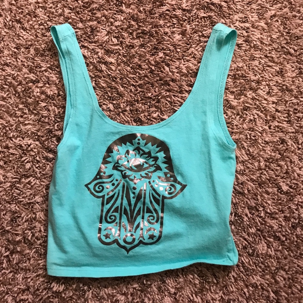 Teal crop top