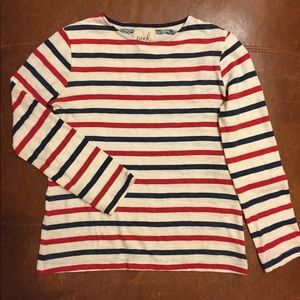 Red, white, and blue stripe t-shirt. Girls L/8.