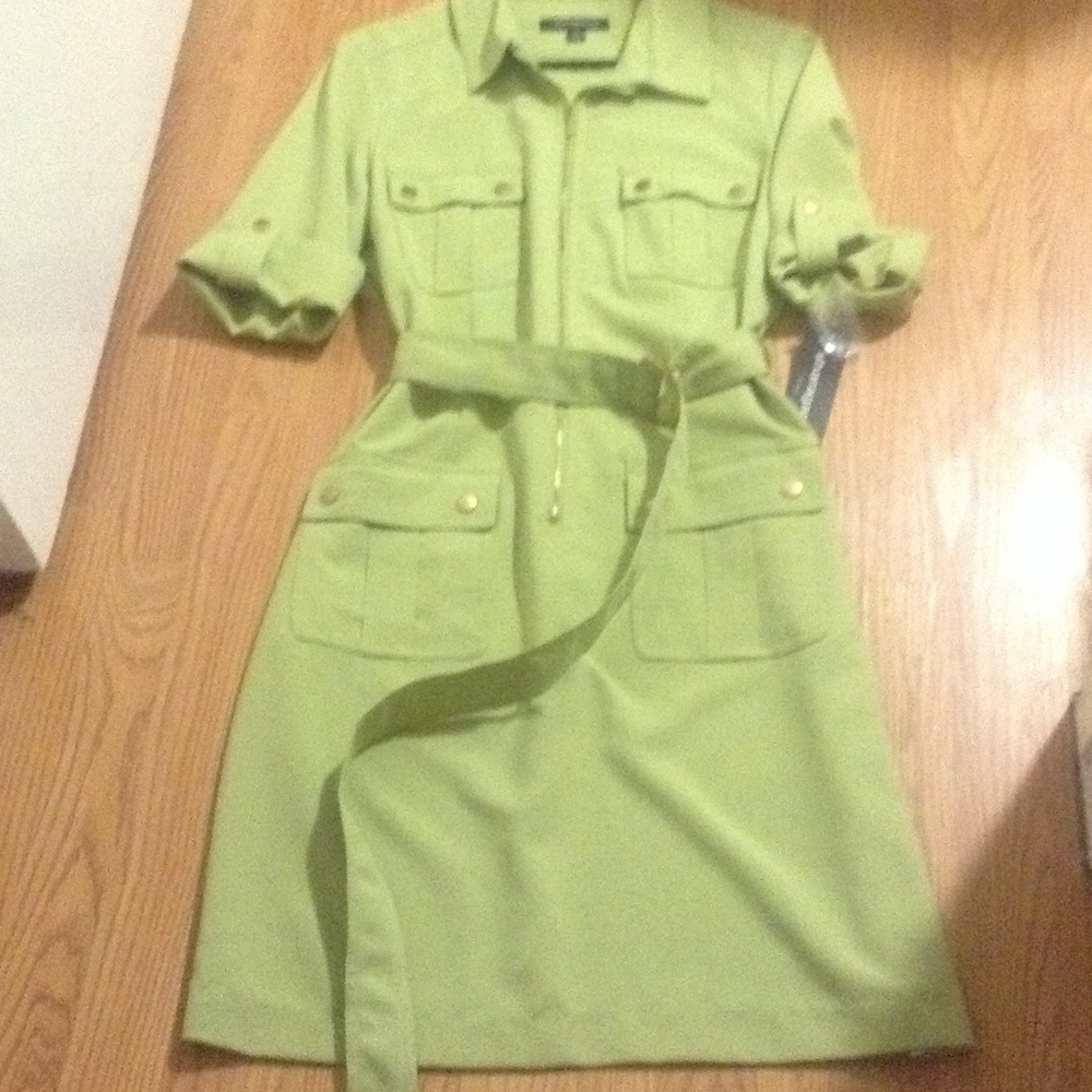 Lime green pocket dress