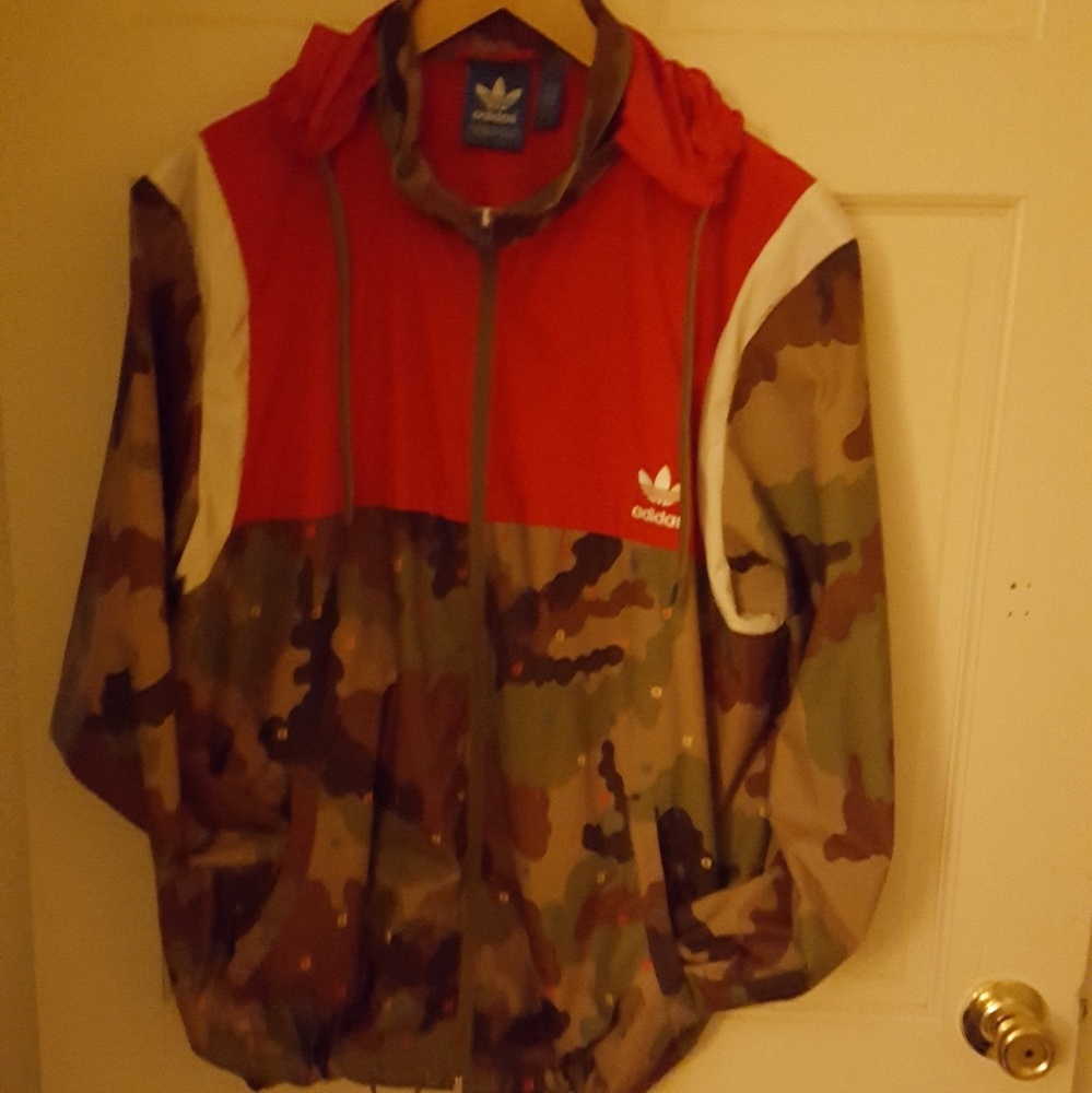 Authentic adidas camo windbreaker