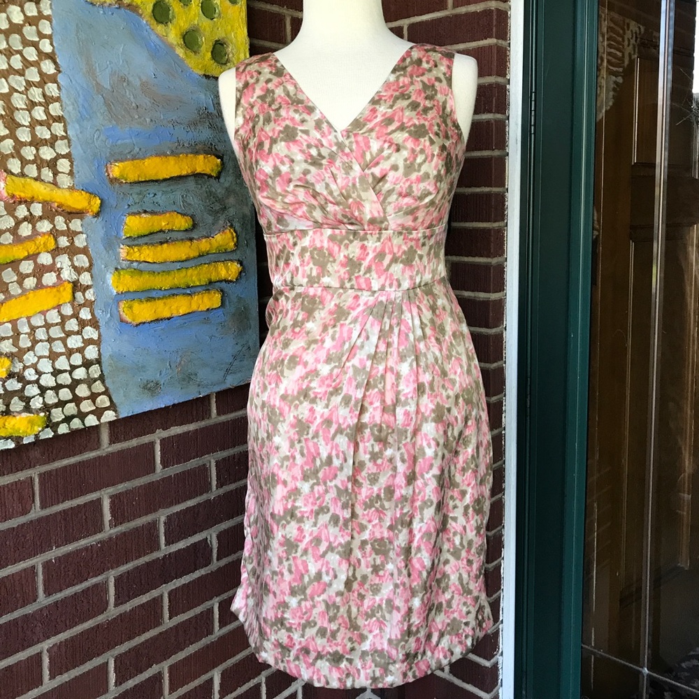 Talbots Belted Draped Dress in Blush Pink