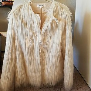 Wyldr cream faux fur jacket