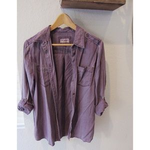 Express Brand Purple Boyfriend Button Down