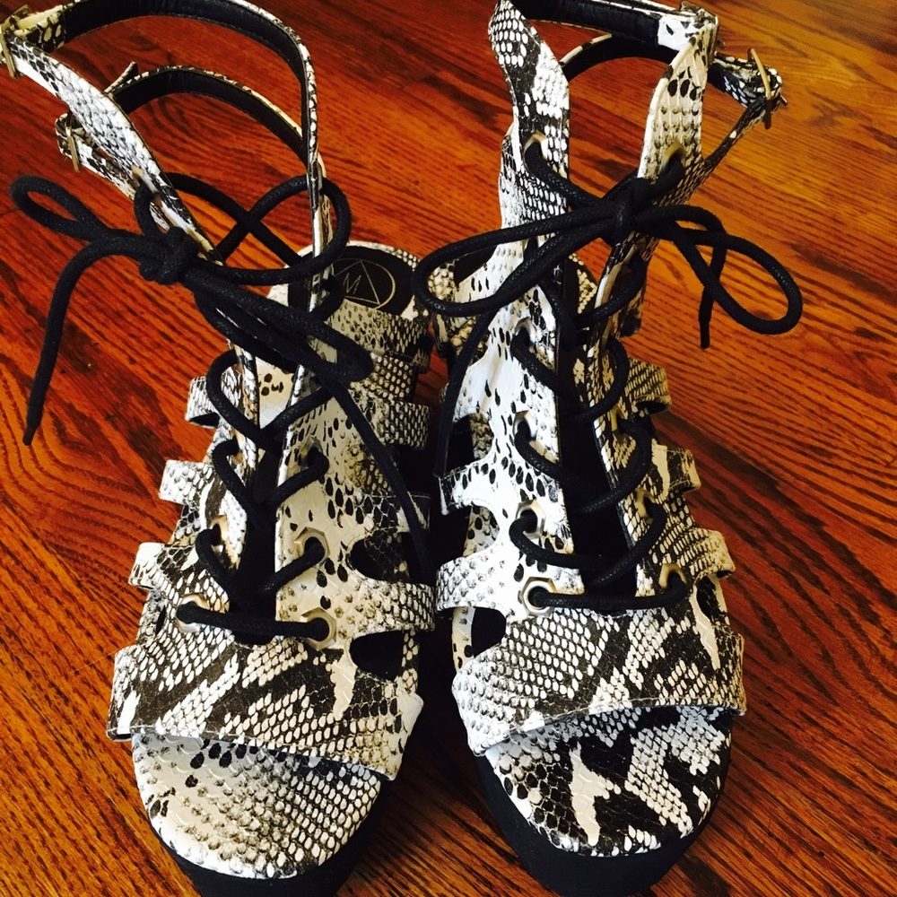 Snakeskin Platform Wedges