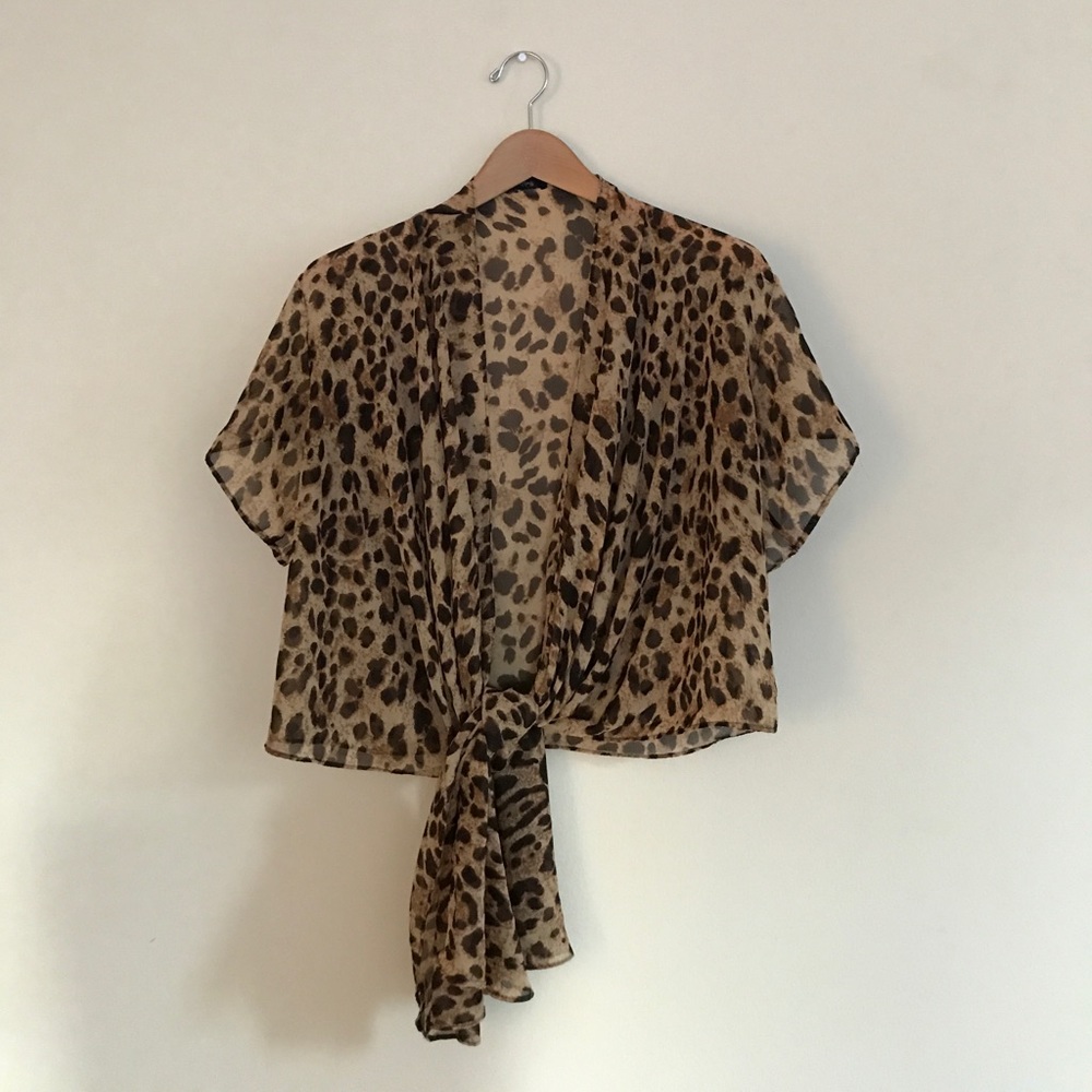 Cheetah print chiffon cover up