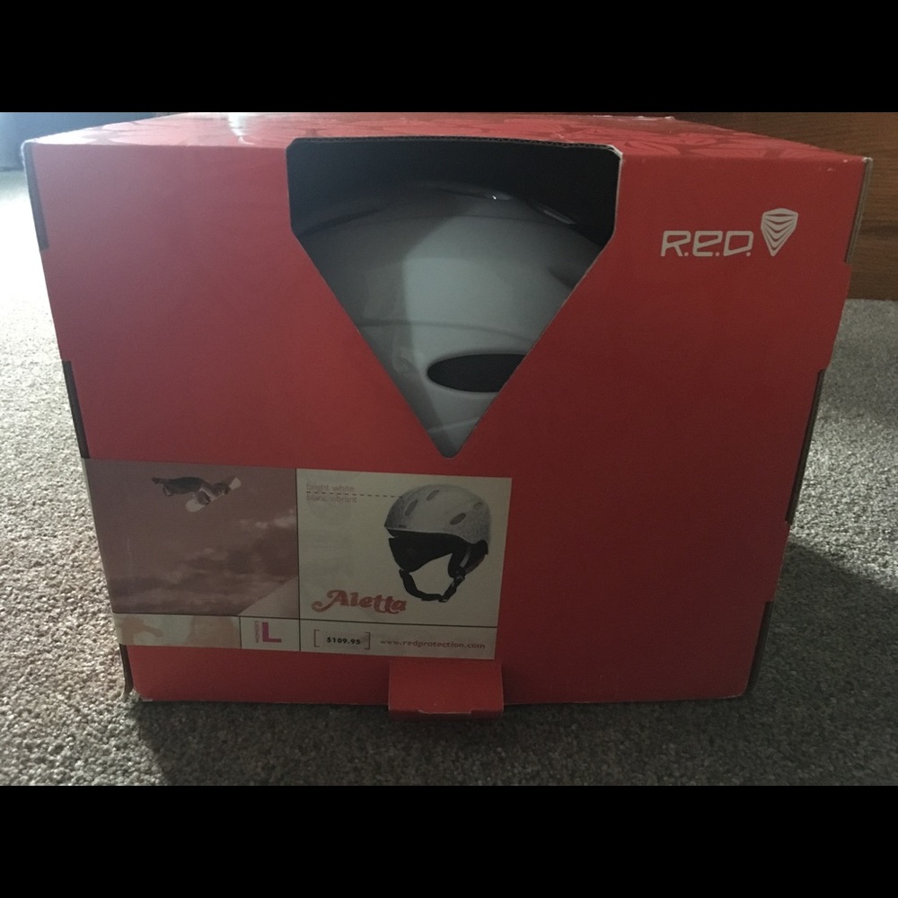 Burton Red Aleta Helmet-white