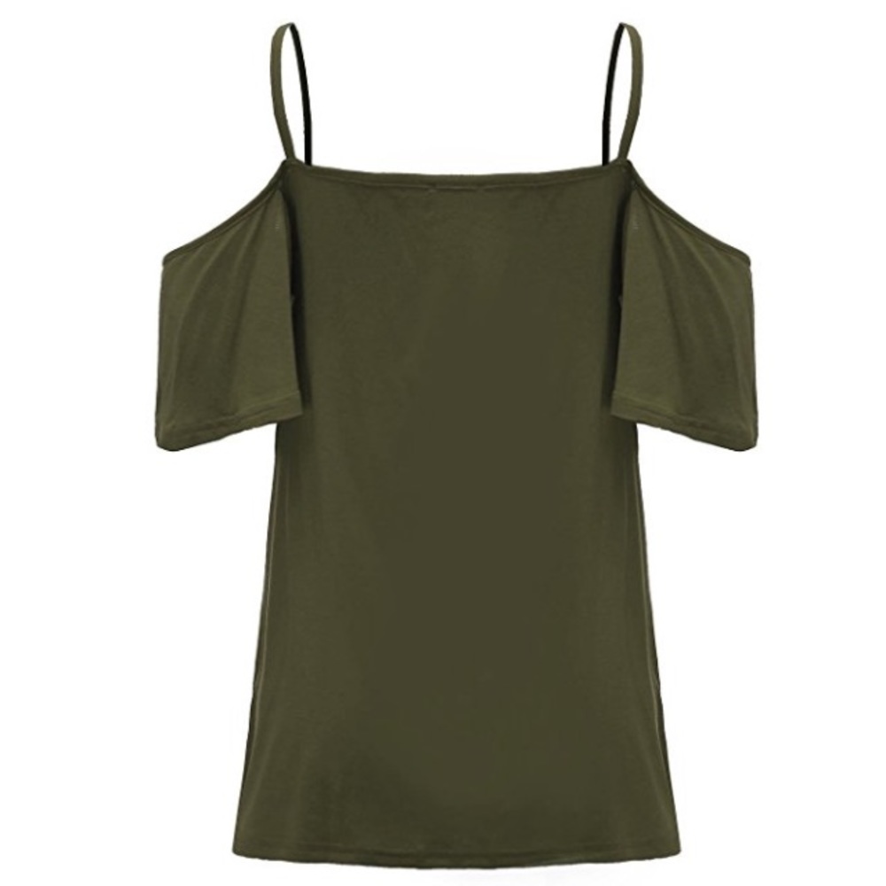 🍂 Cold Shoulder Short Sleeve Jersey Cami Top - Picture 3 of 3