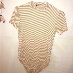 Striped short sleeved body suit(small)