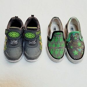2 pairs of boys shoes