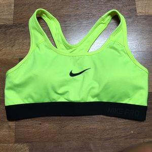 Nike Intimates & Sleepwear - Nike Pro dri-fit w padding, neon&black bra sz S Nike Intimates & Sleepwear - Nike Pro dri-fit w padding, neon&black bra sz S