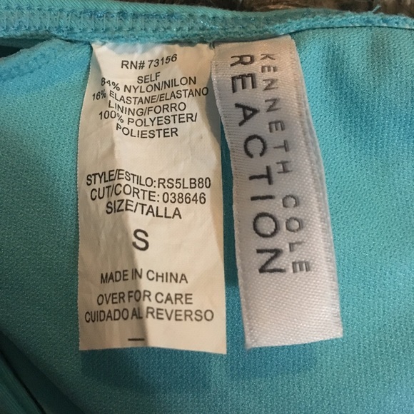 Kenneth Cole Turquoise Ruffle Swim Top - Picture 2 of 2