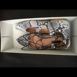 Topshop snake print flat