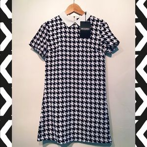 Retro-inspired Mod-style Houndstooth Dress