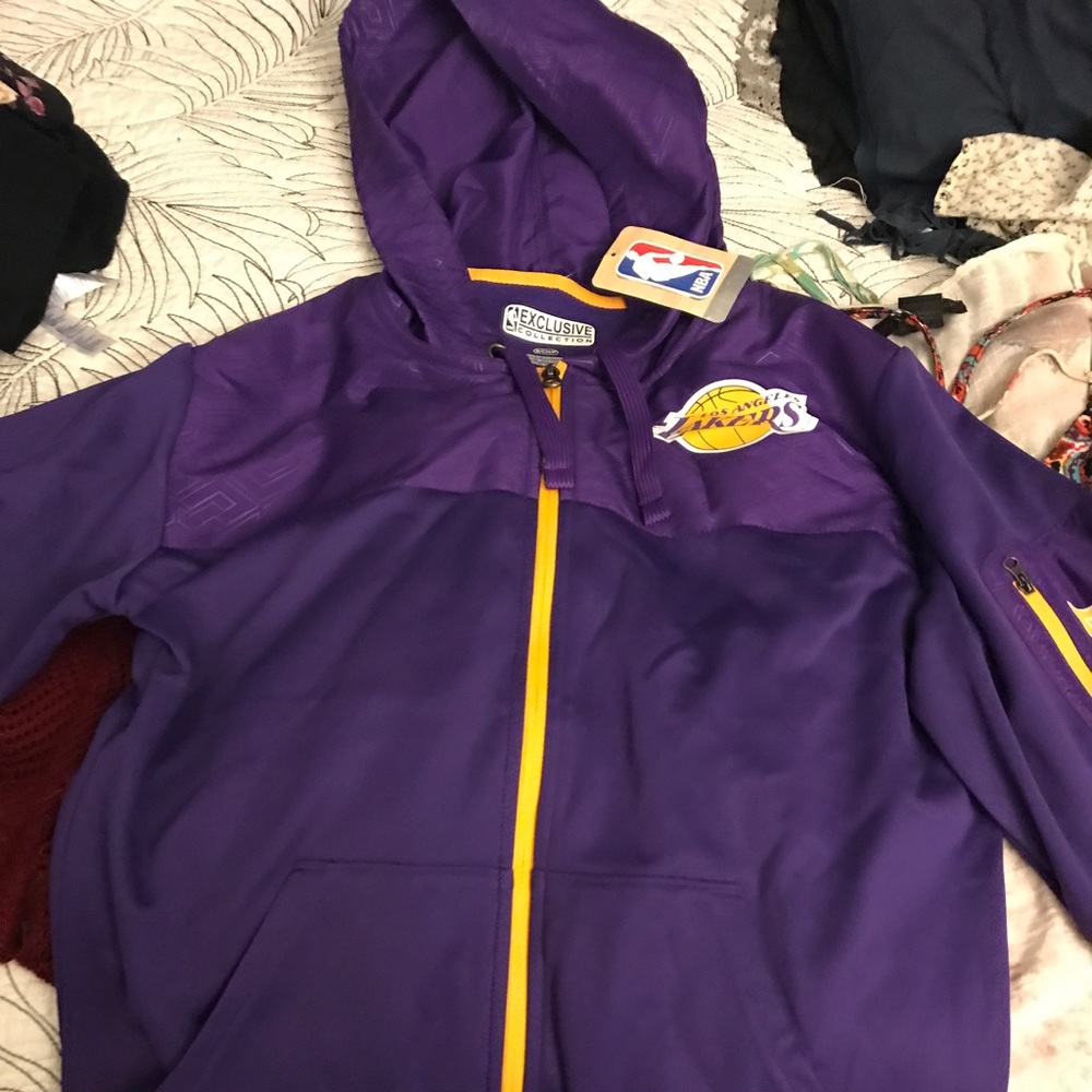 Purple lakers hoodie jacket