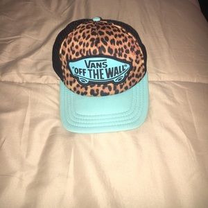 Vans teal with Cheetah trucker hat