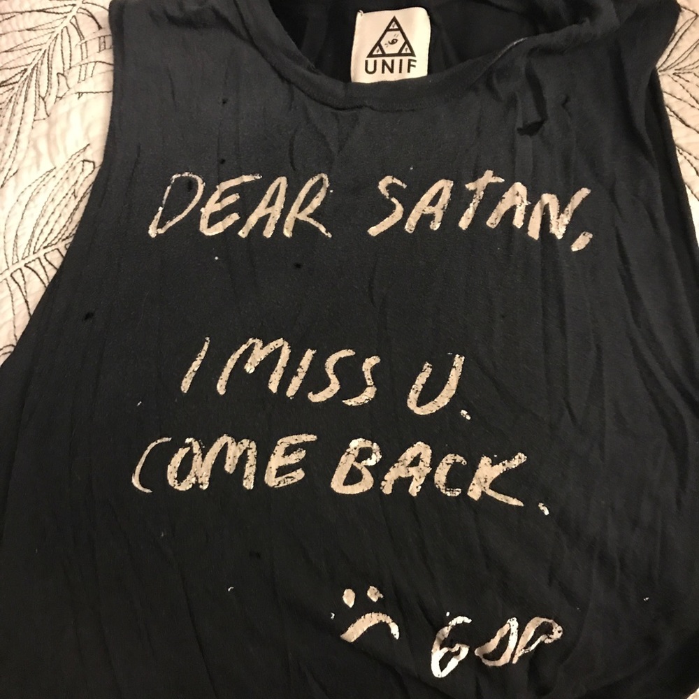 UNIF tank top black goth